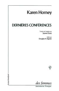 Dernières conférences