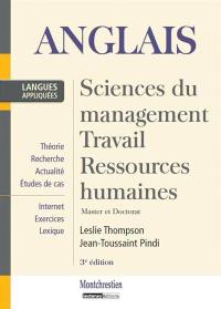 Anglais : sciences du management, travail, gestion, ressources humaines : master et doctorat