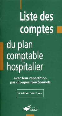 Liste des comptes du plan comptable hospitalier : avec leur répartition par groupes fonctionnels