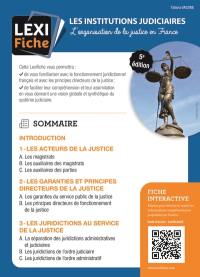 Les institutions judiciaires : l'organisation de la justice en France