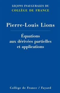 Equations aux dérivées partielles et applications