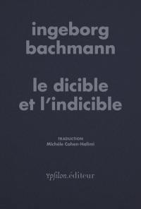 Le dicible et l'indicible