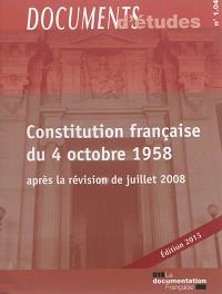 Constitution française du 4 octobre 1958 : après la révision de juillet 2008