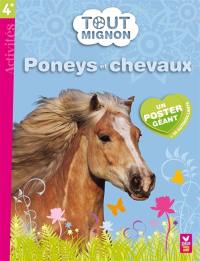 Poneys et chevaux : un poster géant + 50 autocollants