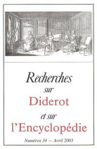 Recherches sur Diderot et sur l'Encyclopédie, n° 34