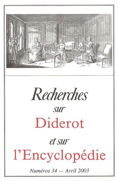 Recherches sur Diderot et sur l'Encyclopédie, n° 34