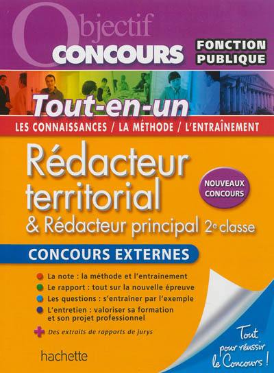 Rédacteur territorial & rédacteur principal 2e classe : concours externes : tout-en-un