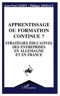 Apprentissage ou formation continue ? : stratégies éducatives des entreprises en Allemagne et en France