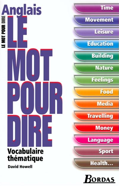 Le mot pour dire, anglais : vocabulaire thématique