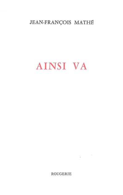 Ainsi va