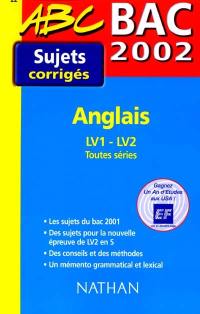 Anglais, LV1-LV2, toutes séries