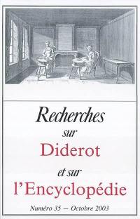 Recherches sur Diderot et sur l'Encyclopédie, n° 35