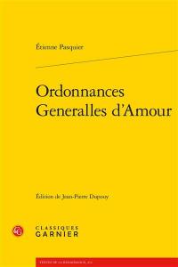 Ordonnances generalles d'amour