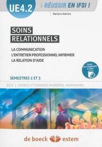 UE 4.2, soins relationnels : la communication, l'entretien professionnel infirmier, la relation d'aide : semestres 2 et 3