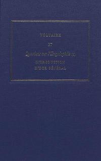 Oeuvres complètes de Voltaire. Vol. 37. Questions sur l'Encyclopédie, par des amateurs. Vol. 1. Introduction, index général