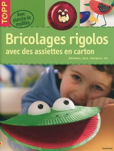 Bricolages rigolos avec des assiettes en carton : animaux, jeux, masques, etc...