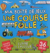 Ma boîte de jeux une course folle : 1 livre et 1 puzzle