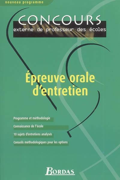 Epreuve orale d'entretien