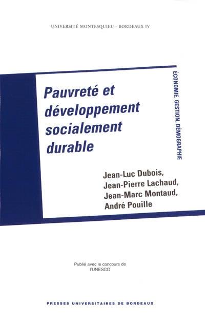 Pauvreté et développement socialement durable