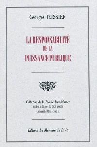 La responsabilité de la puissance publique