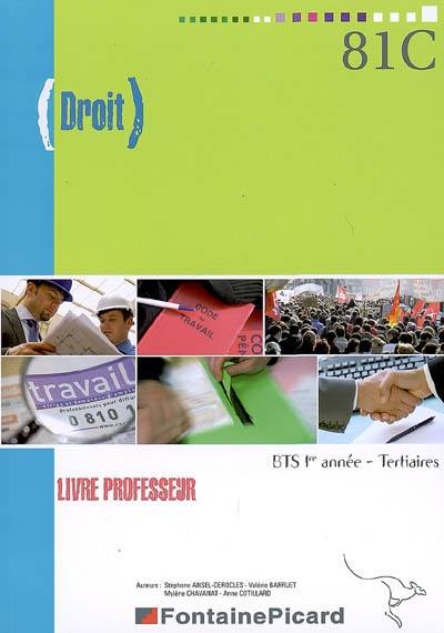 Droit, BTS 1re année, tertiaires : livre professeur