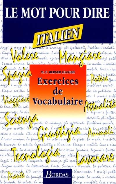 Exercices de vocabulaire : italien