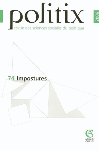 Politix, n° 74. Impostures