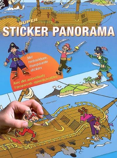 Super sticker panorama : pirates : avec des autocollants transparents repositionnables