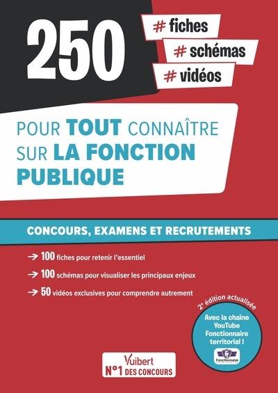 250 fiches, schémas, vidéos pour tout connaître sur la fonction publique : concours, examens et recrutements