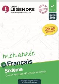 Mon année de français 6e : cours, méthode, exercices, corrigés