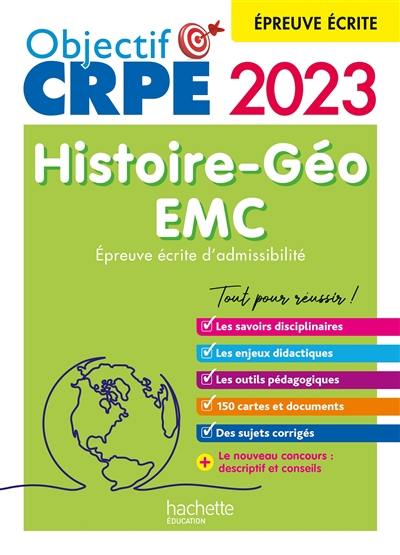 Histoire géo, EMC : épreuve écrite d'admissibilité : 2023