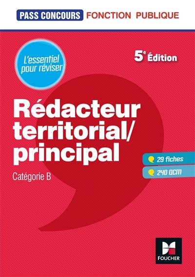 Concours rédacteur territorial, principal : catégorie B