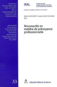 Nouveautés en matière de prévoyance professionnelle