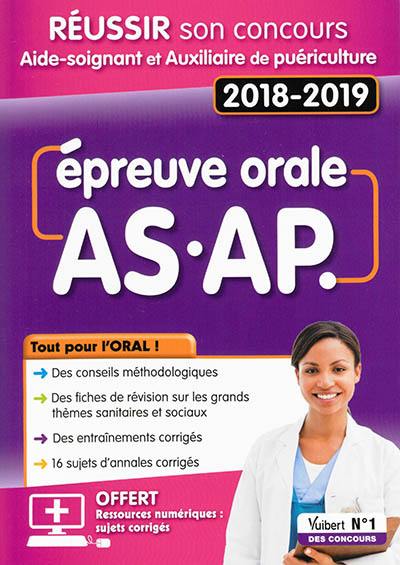 Epreuve orale AS-AP 2018-2019 : réussir son concours aide-soignant et auxiliaire de puériculture