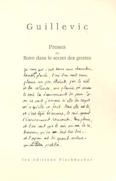 Proses ou Boire dans le secret des grottes : 1935-1943