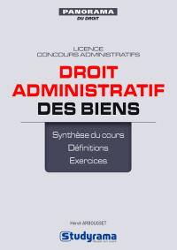 Droit administratif des biens : synthèse du cours, définitions, exercices