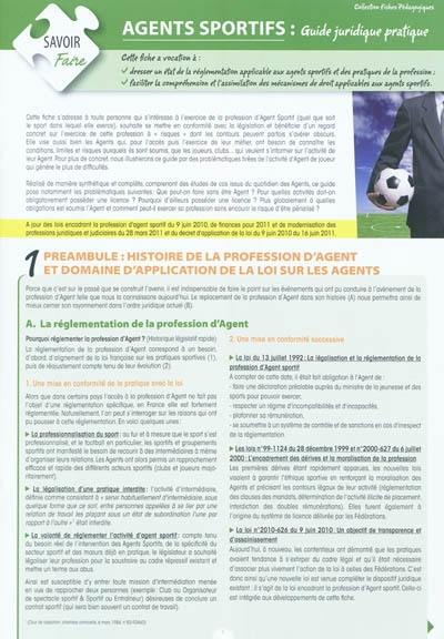 Agents sportifs : guide juridique pratique