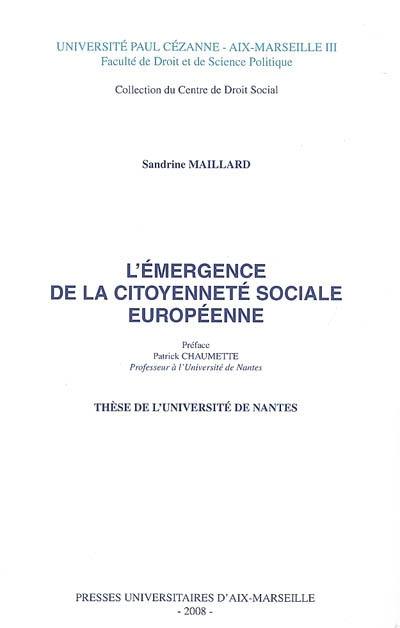 L'émergence de la citoyenneté sociale européenne