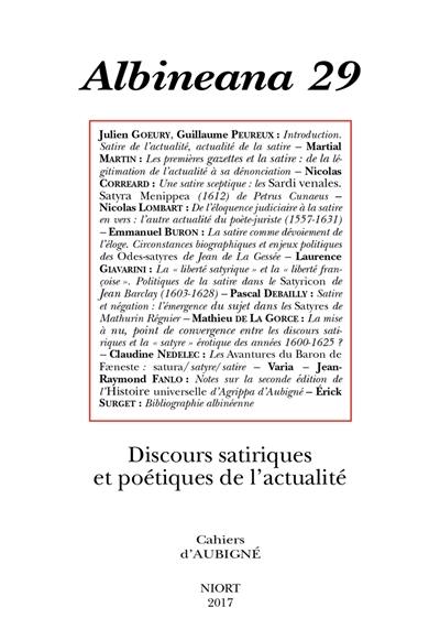 Albinéana, n° 29. Discours satiriques et poétiques de l'actualité