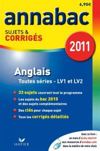 Anglais, séries L, ES, S (LV1 et LV2), séries technologiques (LV1 et LV2)