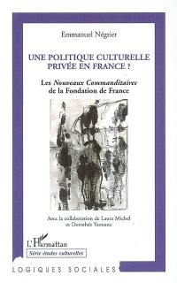 Une politique culturelle privée en France ? : les nouveaux commanditaires de la Fondation de France (1991-2004)