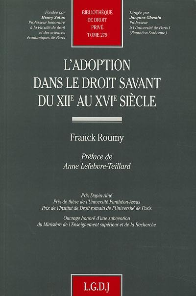 L'adoption dans le droit savant du XIIe au XVIe siècle