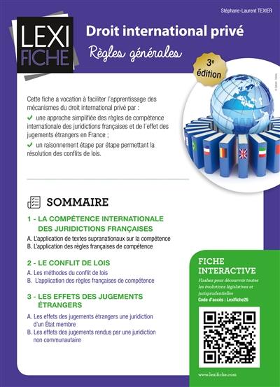 Droit international privé : règles générales