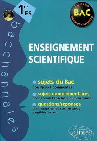 Enseignement scientifique, 1re ES