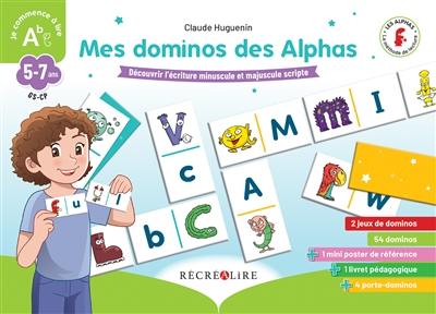 Mes dominos des Alphas : découvrir les écritures minuscule et majuscule scriptes