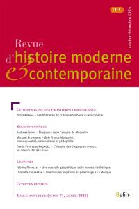 Revue d'histoire moderne et contemporaine, n° 71-4