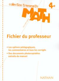 Math 4e : livre du professeur