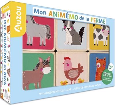 Mon animemo de la ferme. My wooden memory game. Juego de memoria de madera