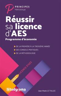 Réussir sa licence d'AES : programme d'économie