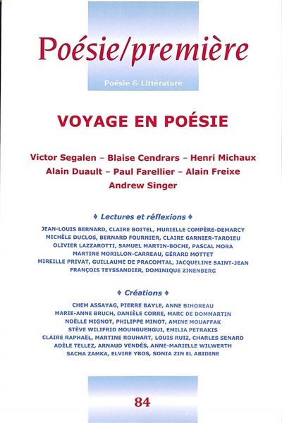 Poésie première, n° 84. Voyage en poésie